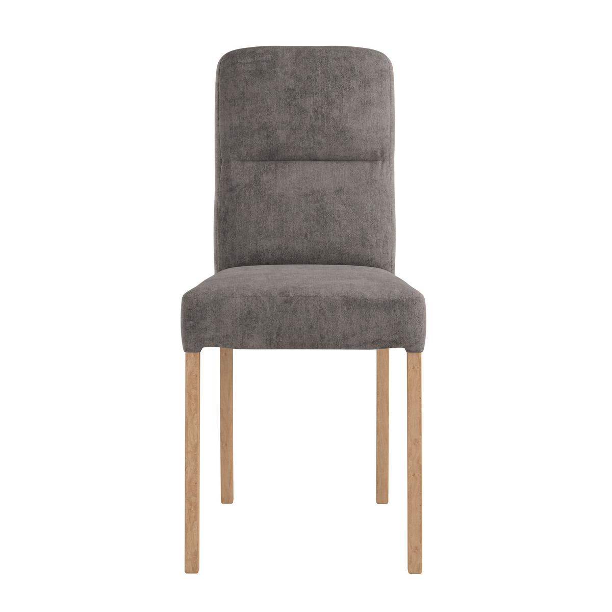 Vierfußstuhl Emma Ii Webstoff Grau, B: 43 Cm - Eichefarben/Grau, KONVENTIONELL, Holz/Textil (43/91/58cm)