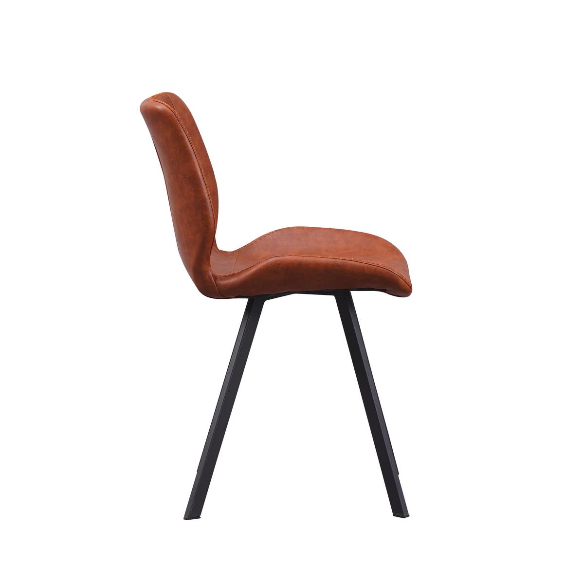 Stuhl-set Barona Cognac B: 44 Cm - Cognac/Schwarz, MODERN, Textil/Metall (44/80/55cm) - MID.YOU