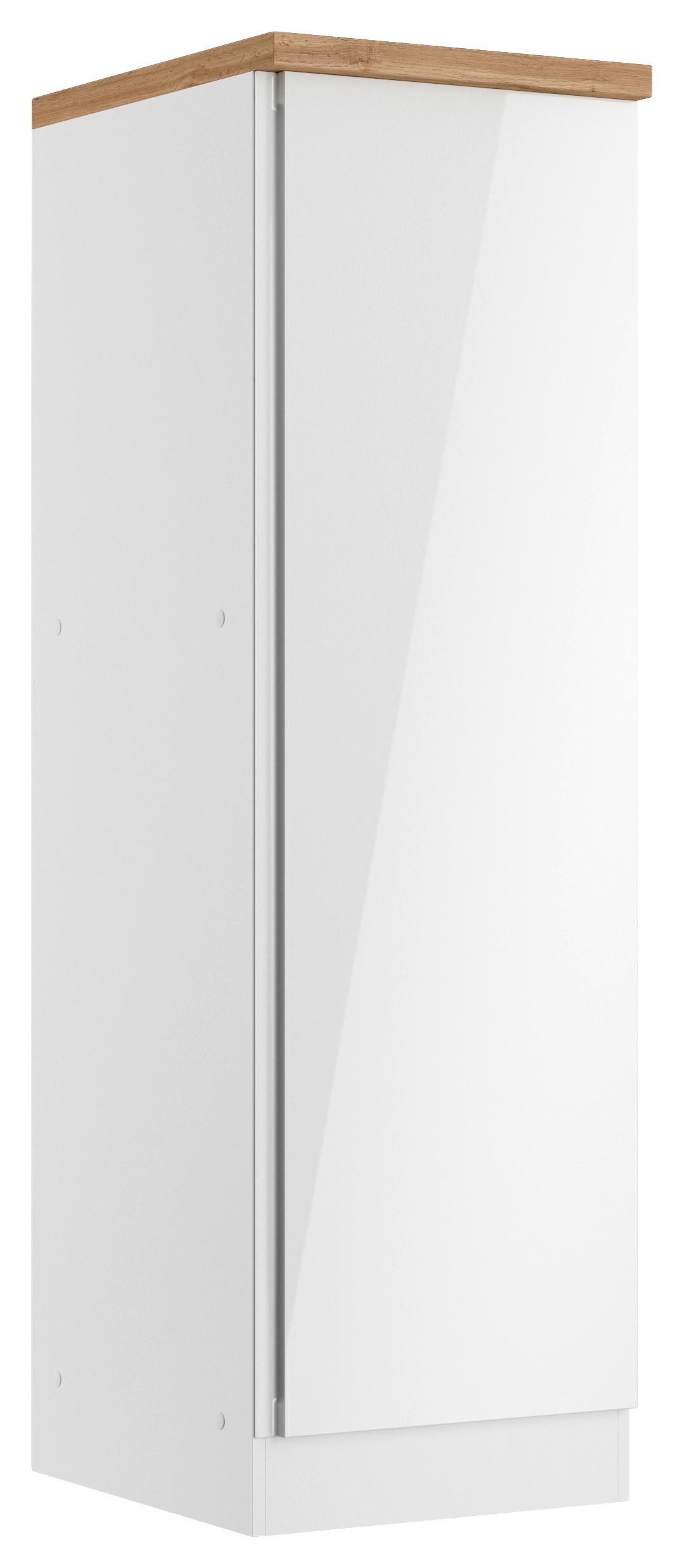 Apothekenschrank Monza B: 50 cm Weiß/Eiche Dekor - Weiß Hochglanz/Eiche Wotan, LIFESTYLE, Holzwerkstoff (50/166/60cm) - Held