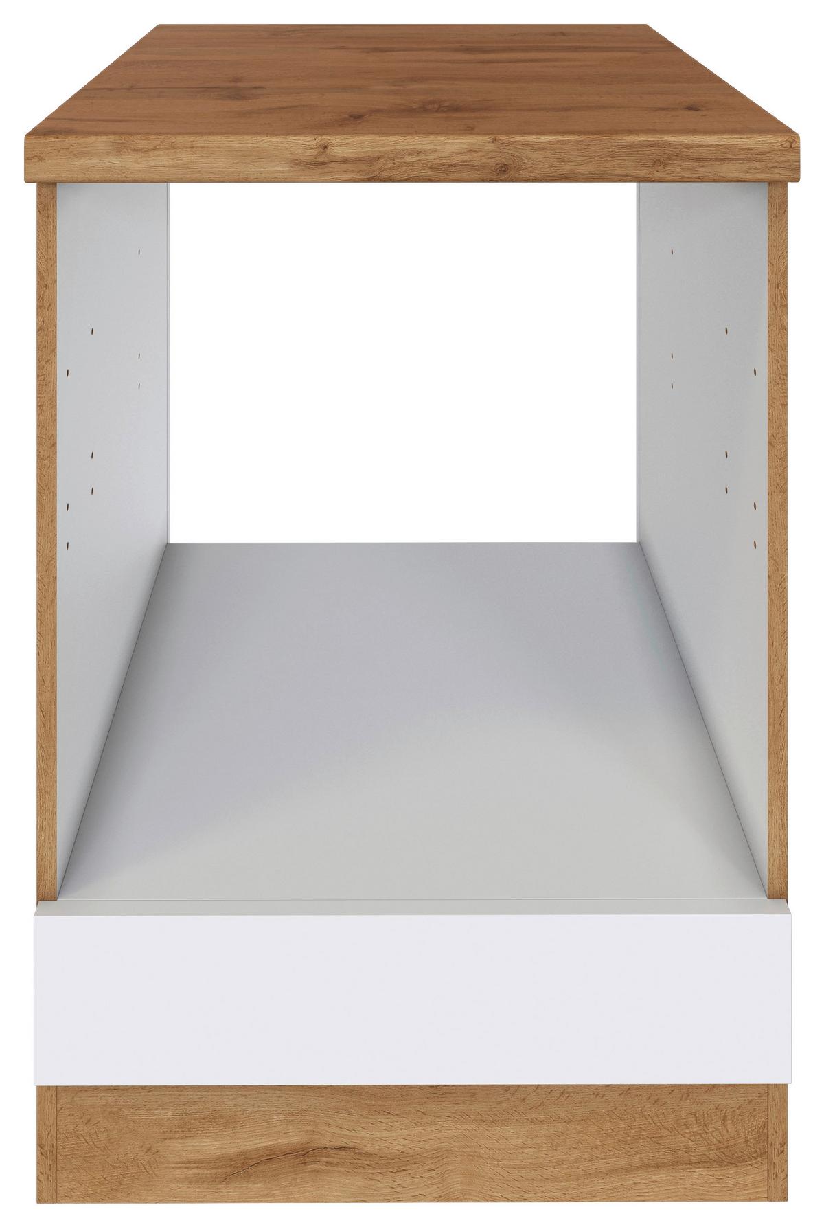 Herdumbauschrank Florenz B: 60cm Weiß mit Arbeitsplatte - Eiche Wotan/Weiß, Design, Holzwerkstoff (60/86/60cm) - Held