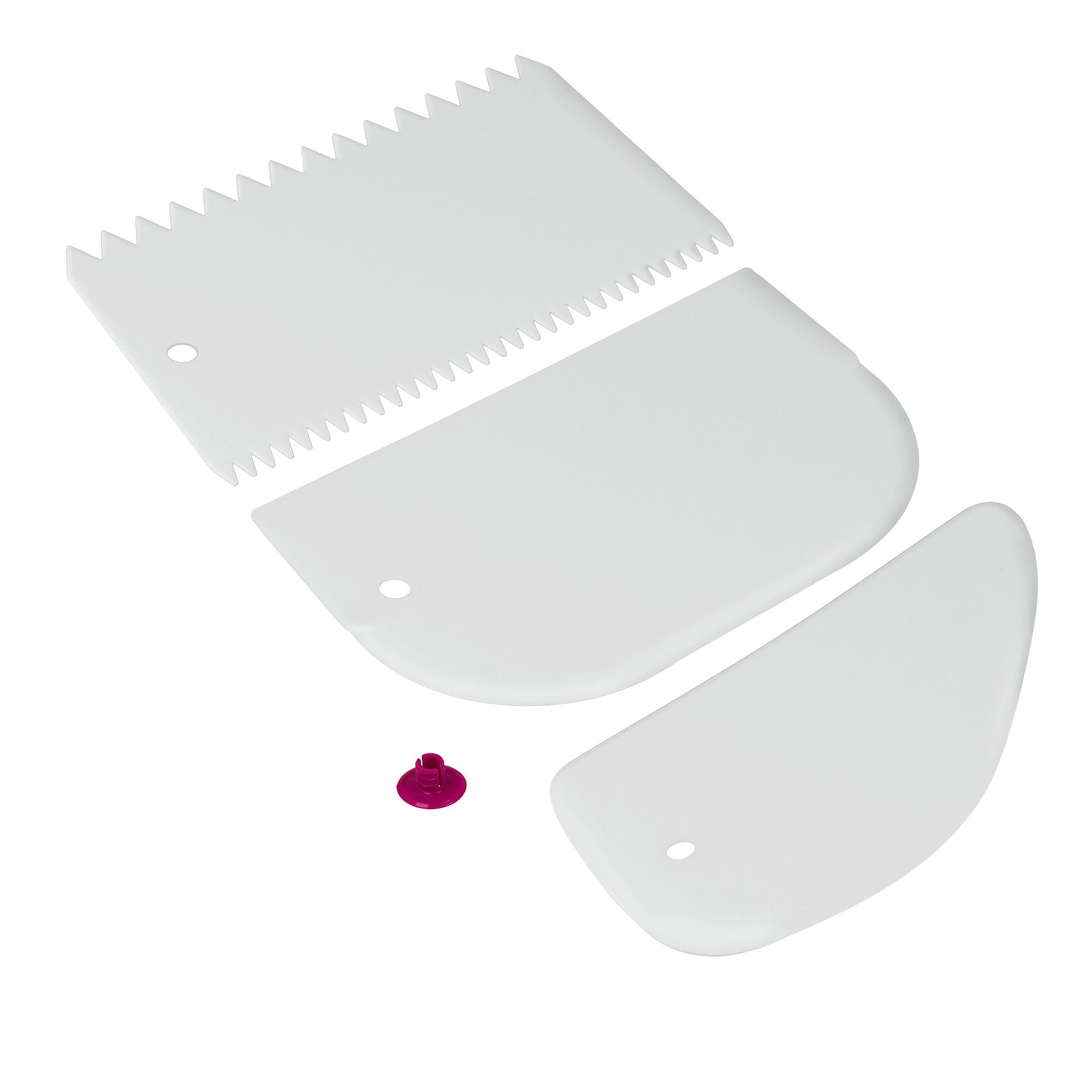 Teigkarten Set Kunststoff Mitja B: ca. 22,7 cm 3--teilig. - Weiß, Basics, Kunststoff (9,8/22,7/1,3cm) - Metaltex
