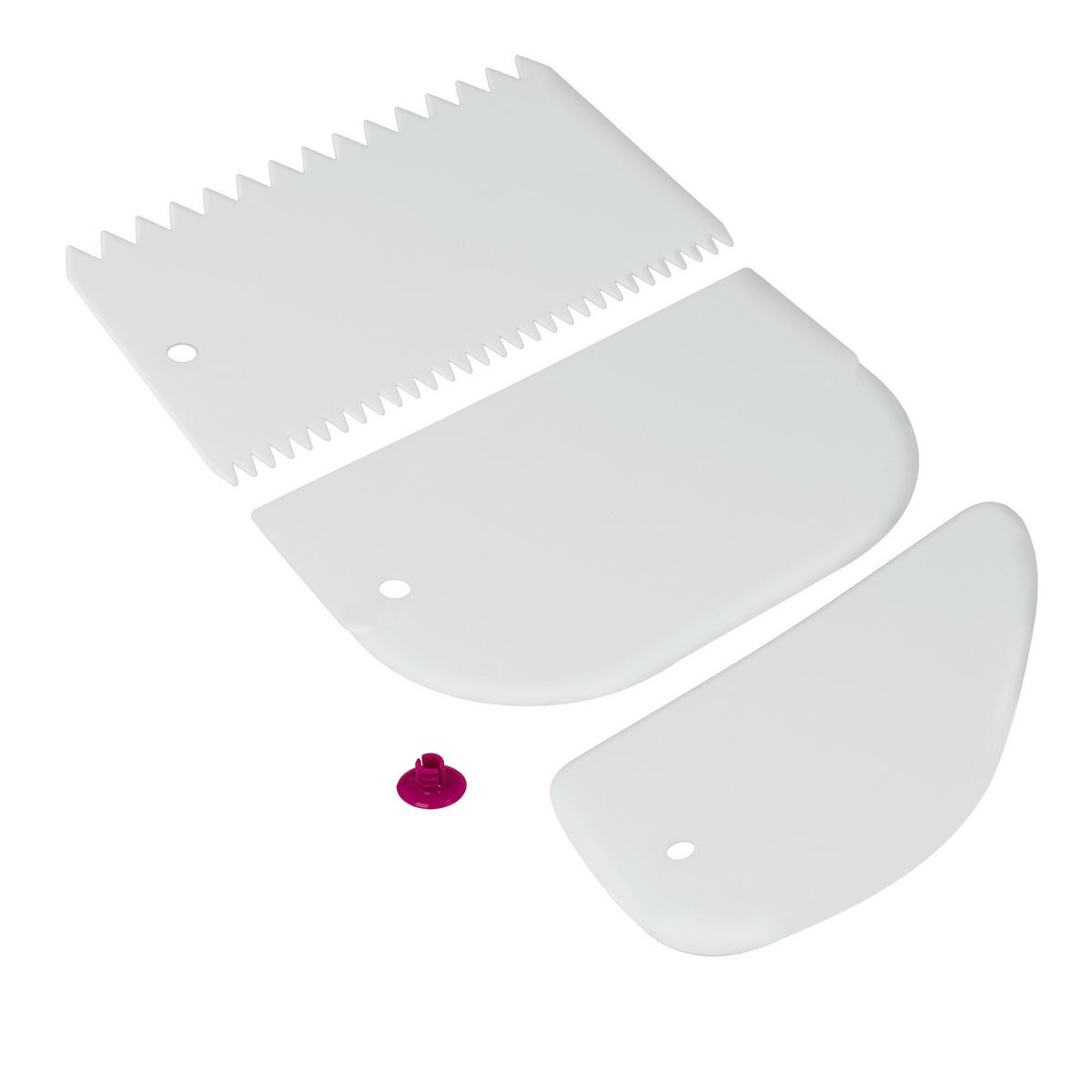 Teigkarten Set Kunststoff Mitja B: ca. 22,7 cm 3--teilig. - Weiß, Basics, Kunststoff (9,8/22,7/1,3cm) - Metaltex