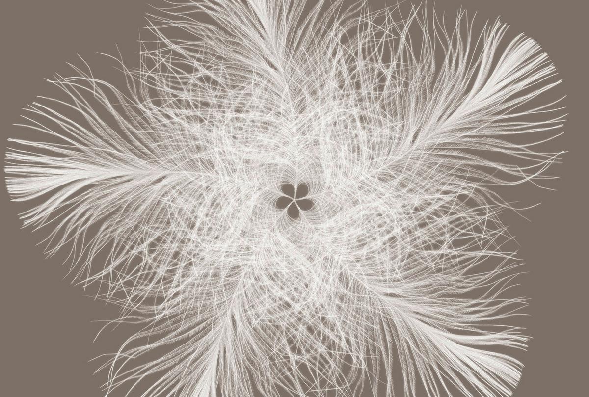 Vliestapete Blume - Taupe/Weiß, Natur, Papier (368/248cm)