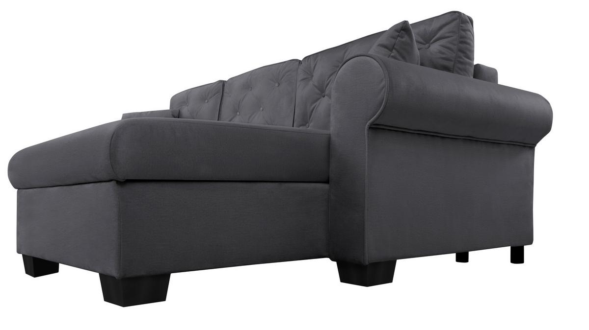 Ecksofa Arles Dunkelgrau 23. S: 266x161 Cm - Dunkelgrau/Buchefarben, Design, Textil (266/161cm) - MID.YOU