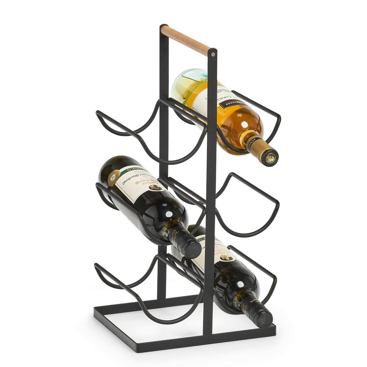 Weinregal Schwarz BxHxT: 23x20x46 cm - Schwarz, Basics, Metall (23/20/46cm) - Zeller Present