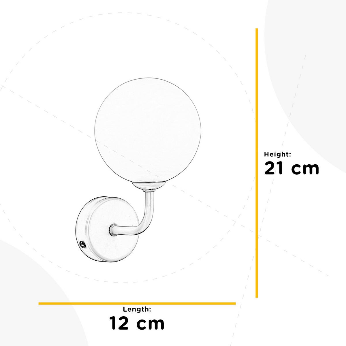 Wandleuchte Sfera Weiß L: 12 cm - Weiß, KONVENTIONELL, Glas/Metall (12/10/21cm)