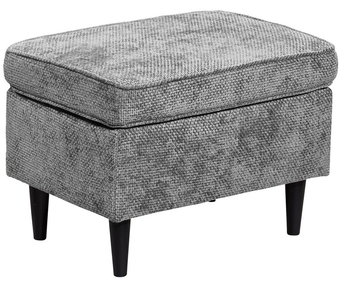Hocker Oskar Grau B: 63 Cm - Schwarz/Grau, KONVENTIONELL, Textil (63/43/42cm) - MID.YOU