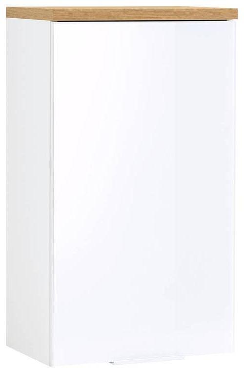 Hängeschrank Gw-Pescara B: 39cm Weiß - Eichefarben/Weiß, Design, Glas/Holzwerkstoff (39/66/27cm) - Germania