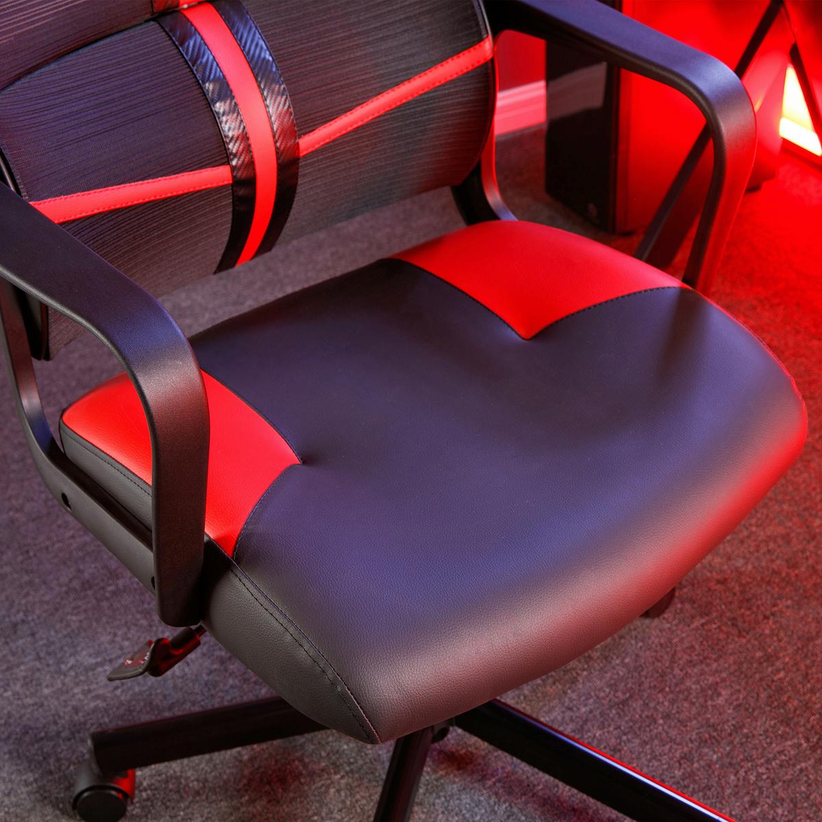 Gaming Stuhl Helix Mit Kissen Rot/schwarz - Rot/Schwarz, MODERN, Kunststoff/Textil (68/112,5/72cm) - X Rocker