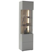 Vitrine Sevilla B: 50 cm Grau/Eichefarben - Eichefarben/Schwarz, Design, Glas/Holzwerkstoff (50/207/38cm) - MID.YOU