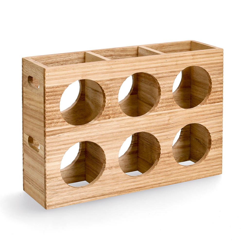 Weinregal Stripes Naturfarben B: 38 Cm - Naturfarben, Basics, Holz (38/11/27cm) - Zeller Present