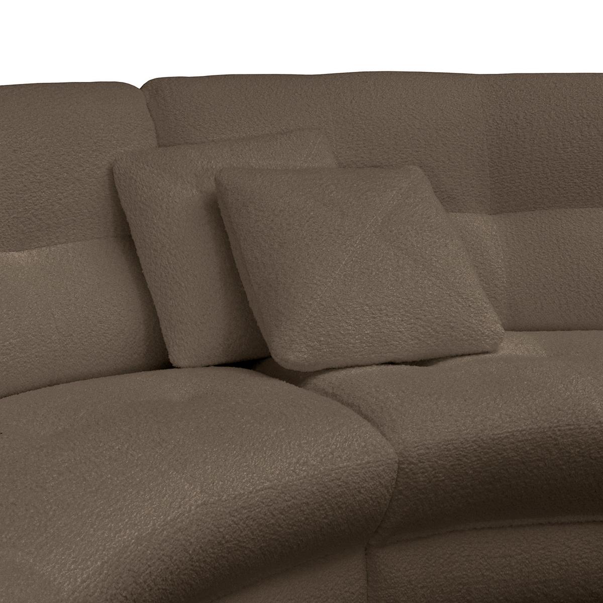 Ecksofa Bretania, Braun S: 300x113 cm - Schwarz/Weiß, Design, Textil (300/113cm) - Livetastic