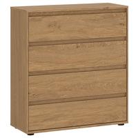 Kommode Calzado Steineiche B: 75cm - Eichefarben/Schwarz, MODERN, Holzwerkstoff (75/85/35cm)