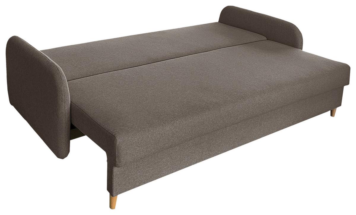 Schlafsofa Mit Bettkasten Vero Taupe B: 206 Cm - Taupe/Schwarz, Design, Textil (206/88/93cm) - MID.YOU