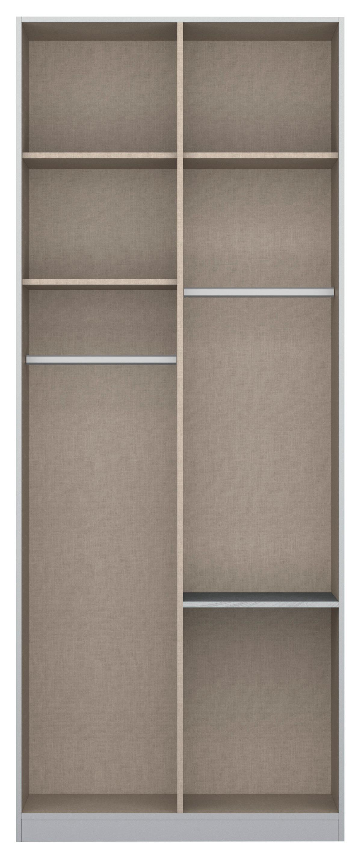 Drehtürenschrank 91 Cm Alabama Extra Hellgrau - Hellgrau/Eiche Artisan, MODERN, Holzwerkstoff (91/229/54cm)