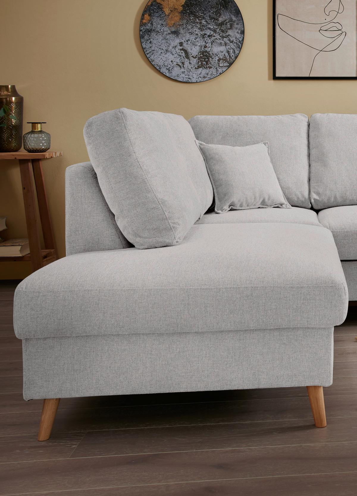 Ecksofa Valentina Grau S: 200x230 Cm - Naturfarben/Grau, KONVENTIONELL, Textil (200/230cm) - Livetastic