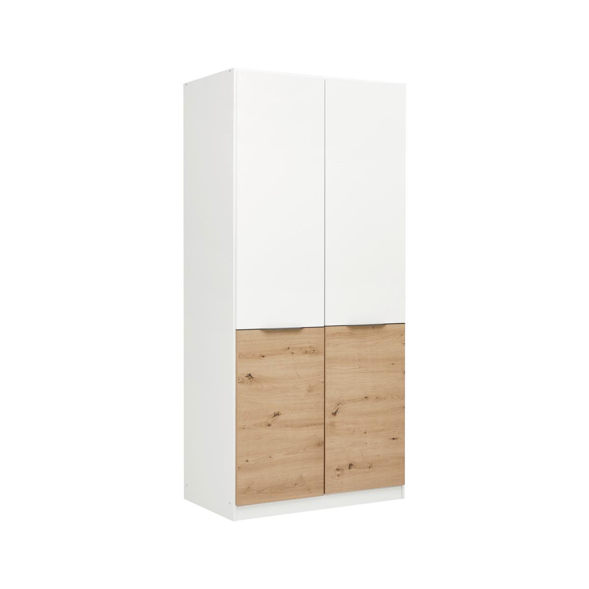 SKRIŇA S OTOČNÝMI DVERAMI MAX-EXTRA - sivá/biela, Konventionell, kompozitné drevo/plast (91/197/54cm)