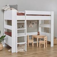 Hochbett Pure Weiß 90x200cm - Weiß/Naturfarben, MODERN, Holz/Holzwerkstoff (90/200cm) - MID.YOU
