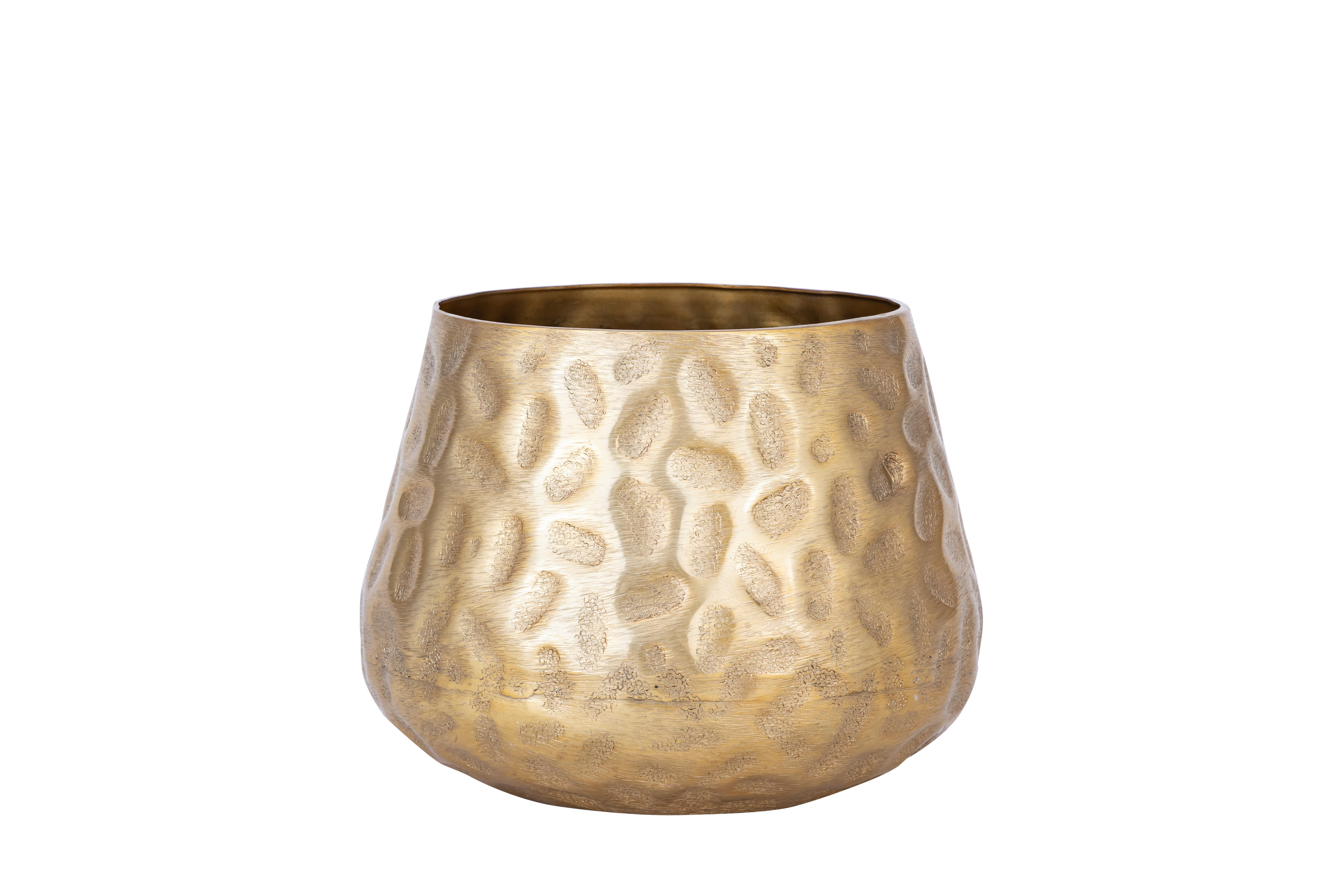 PFLANZENTOPF Darko DxH: 20x16 cm - Goldfarben, KONVENTIONELL, Metall (20/16cm) - Luca Bessoni