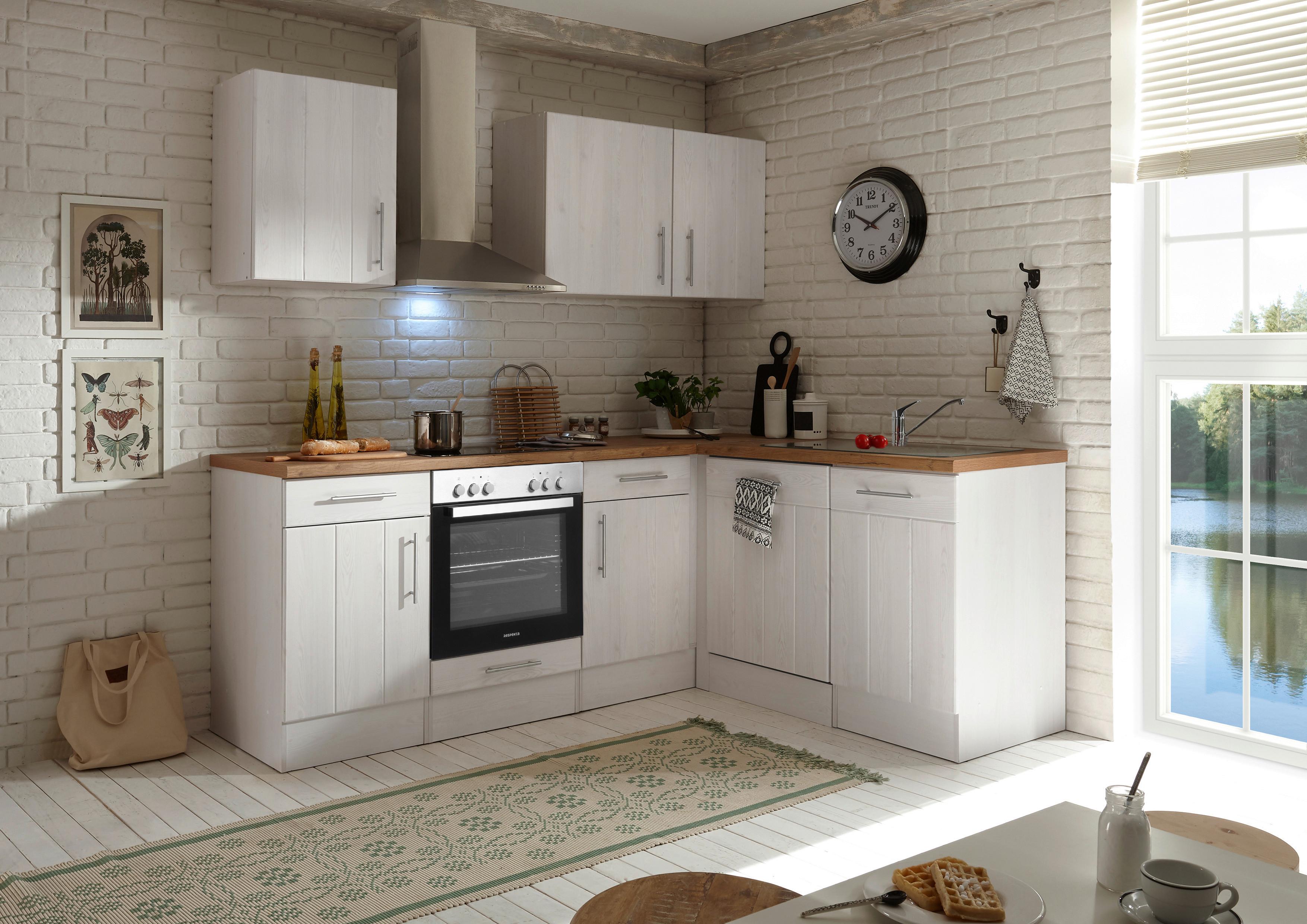 Eckküche Anton Landhaus - Wildeiche/Lärchefarben, Basics, Holzwerkstoff (220/172cm) - Respekta