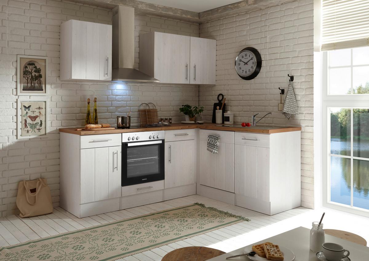 Eckküche Anton Landhaus - Wildeiche/Lärchefarben, Basics, Holzwerkstoff (220/172cm) - Respekta