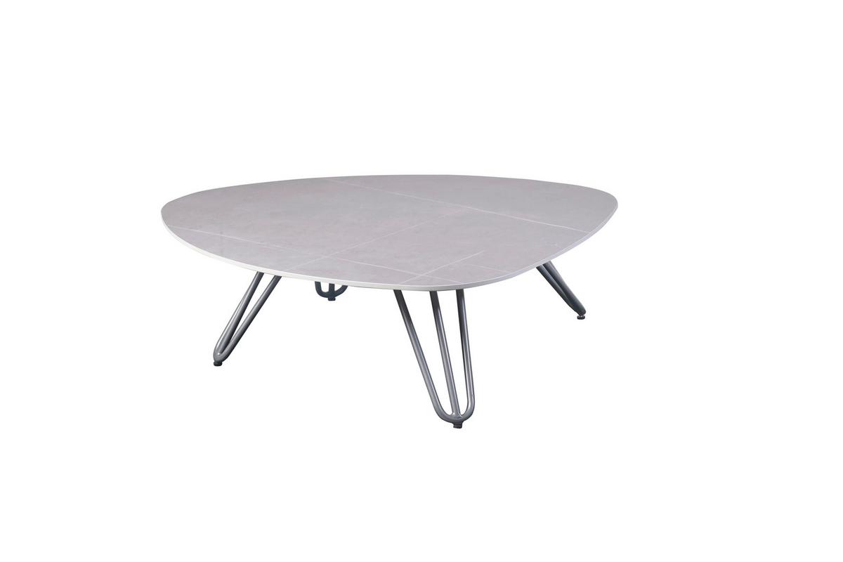 Loungetisch Emilia - Grau, MODERN, Metall (88/110/31,5cm) - Gardenson