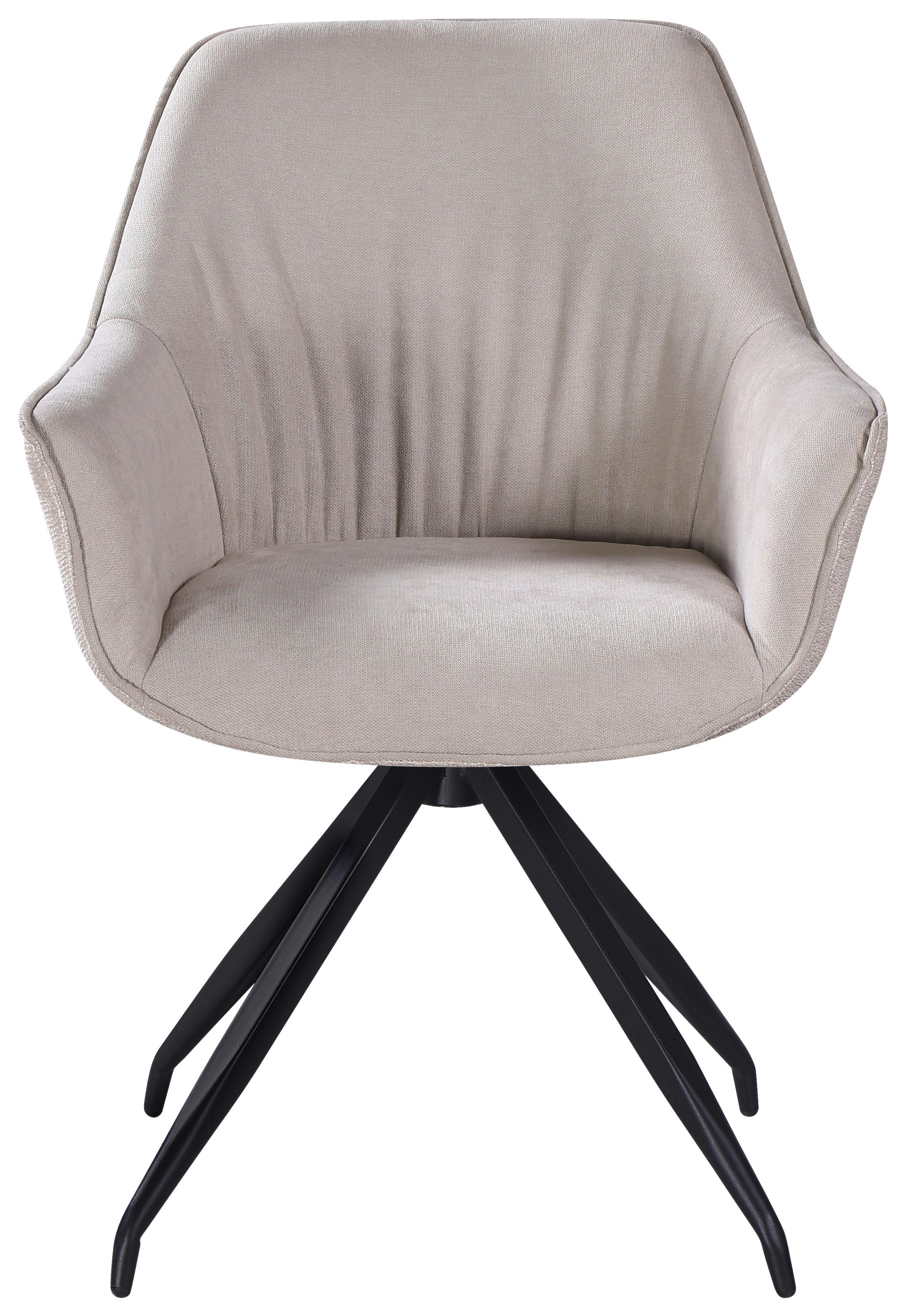 ŽIDLE S PODRUČKAMI NOVA - černá/béžová, Moderní, kov/textil (64/85/62cm) - Premium Living