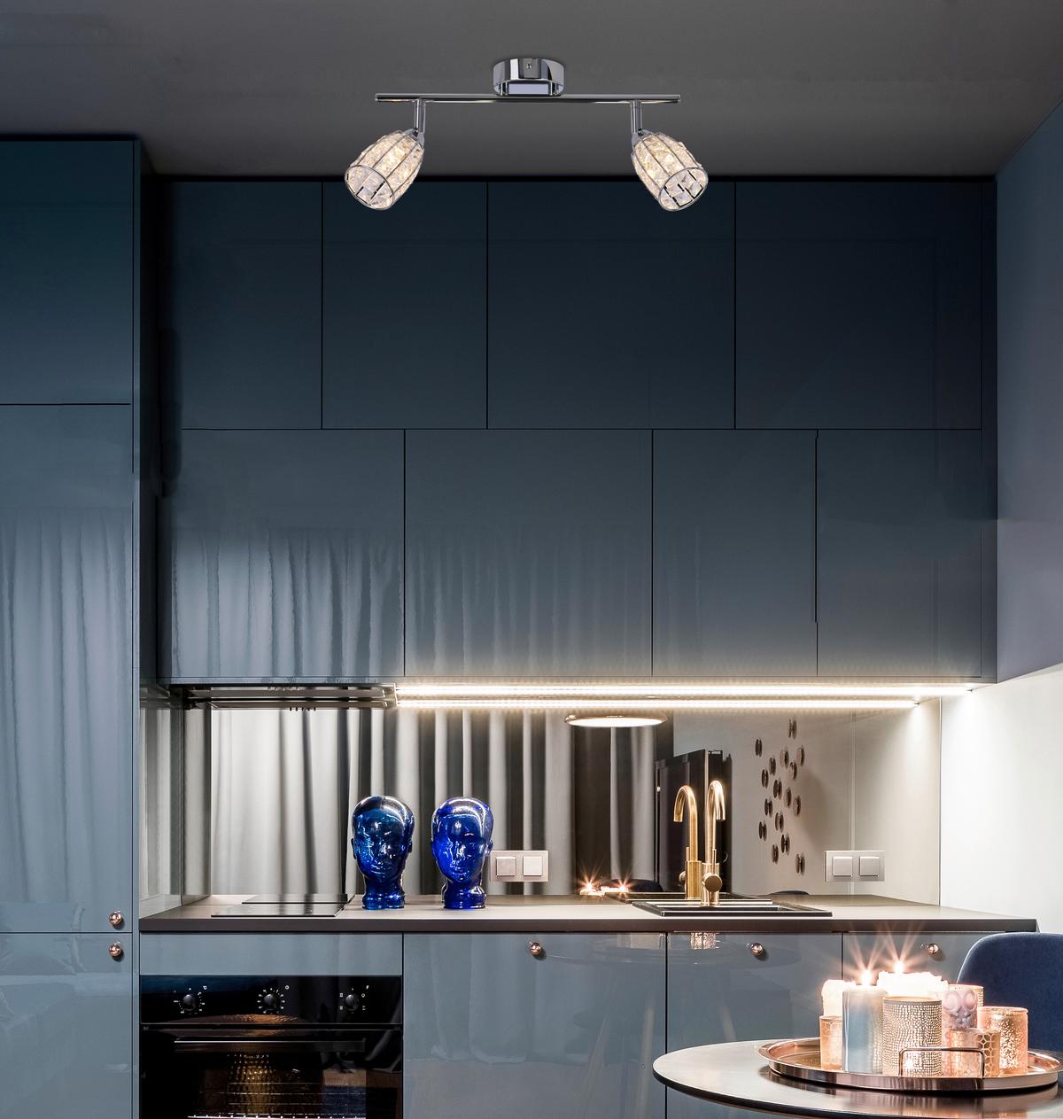 Deckenleuchte 92-13392 Shiba - Chromfarben/Transparent, KONVENTIONELL, Glas/Metall (43/8.5/17cm)