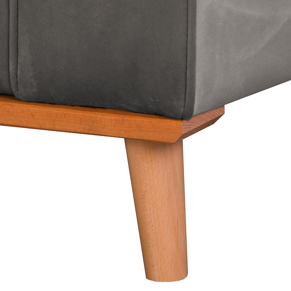 Ecksofa Beata Grau S: 150x230 cm - Wengefarben/Grau, Design, Textil (150/230cm) - Livetastic