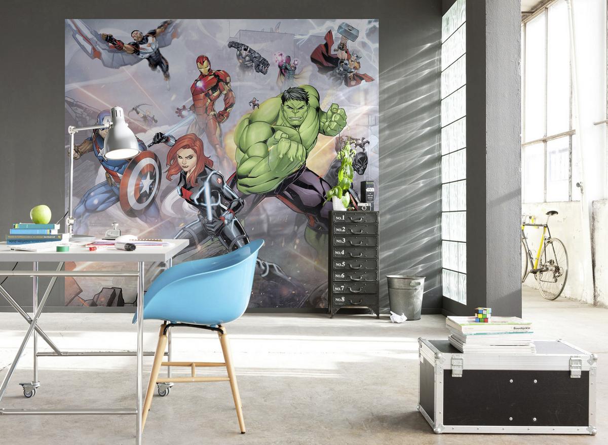 Fototapete Avengers Street Revenge - Multicolor, Trend, Papier (300/280cm)