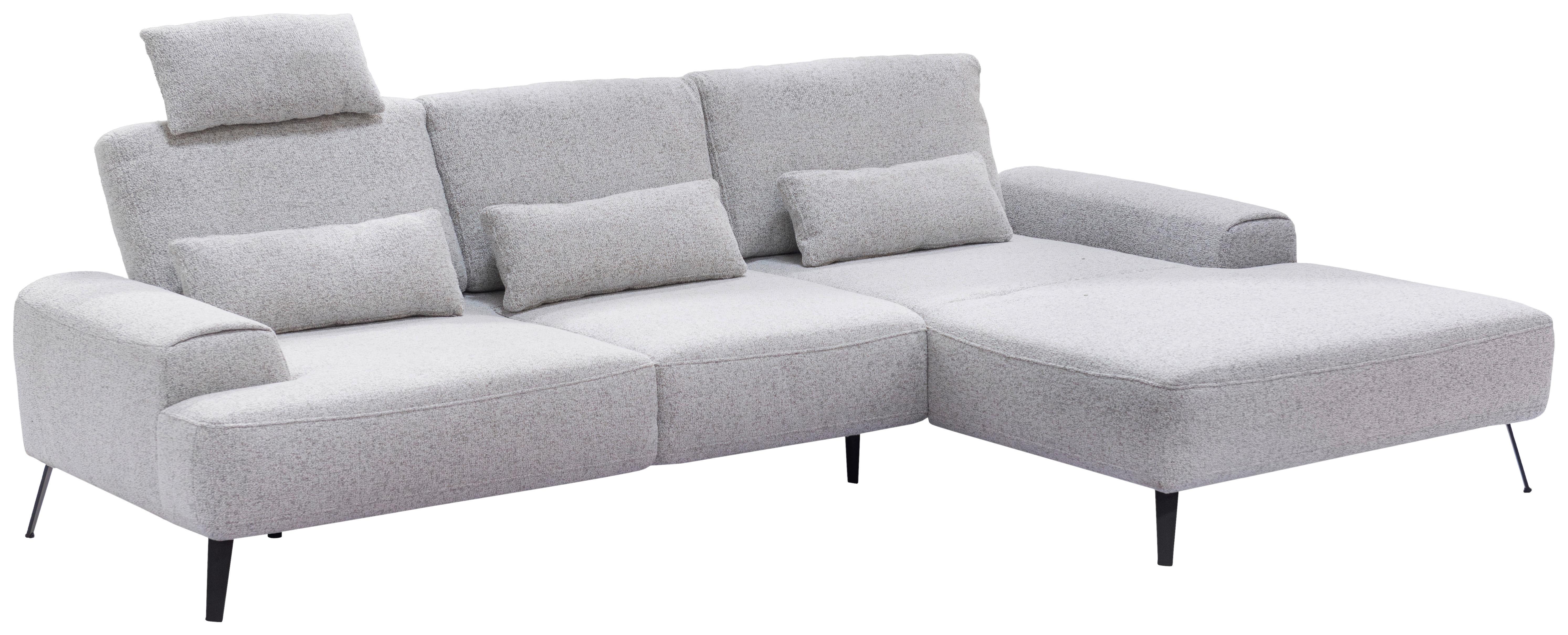 Ecksofa Astoria Hellgrau S: 305x178 cm - Hellgrau/Schwarz, Design, Textil (305/178cm) - Livetastic