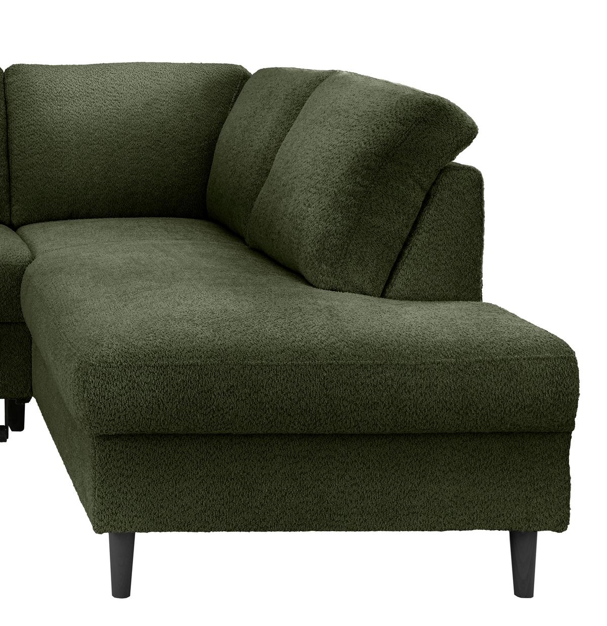 Eckschlafsofa Passione Dunkelgrün S: 242x200 Cm - Dunkelgrün/Schwarz, MODERN, Textil (242/200cm) - Livetastic