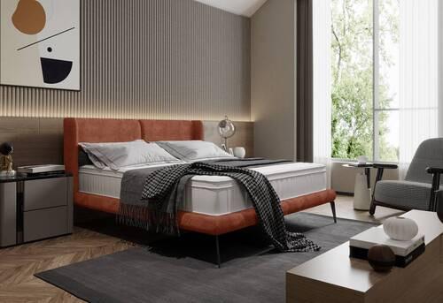 Polsterbett +matratze 180x200 Tessina Sorisso Rostfarben - Rostfarben/Schwarz, MODERN, Textil (180/200cm) - Livetastic