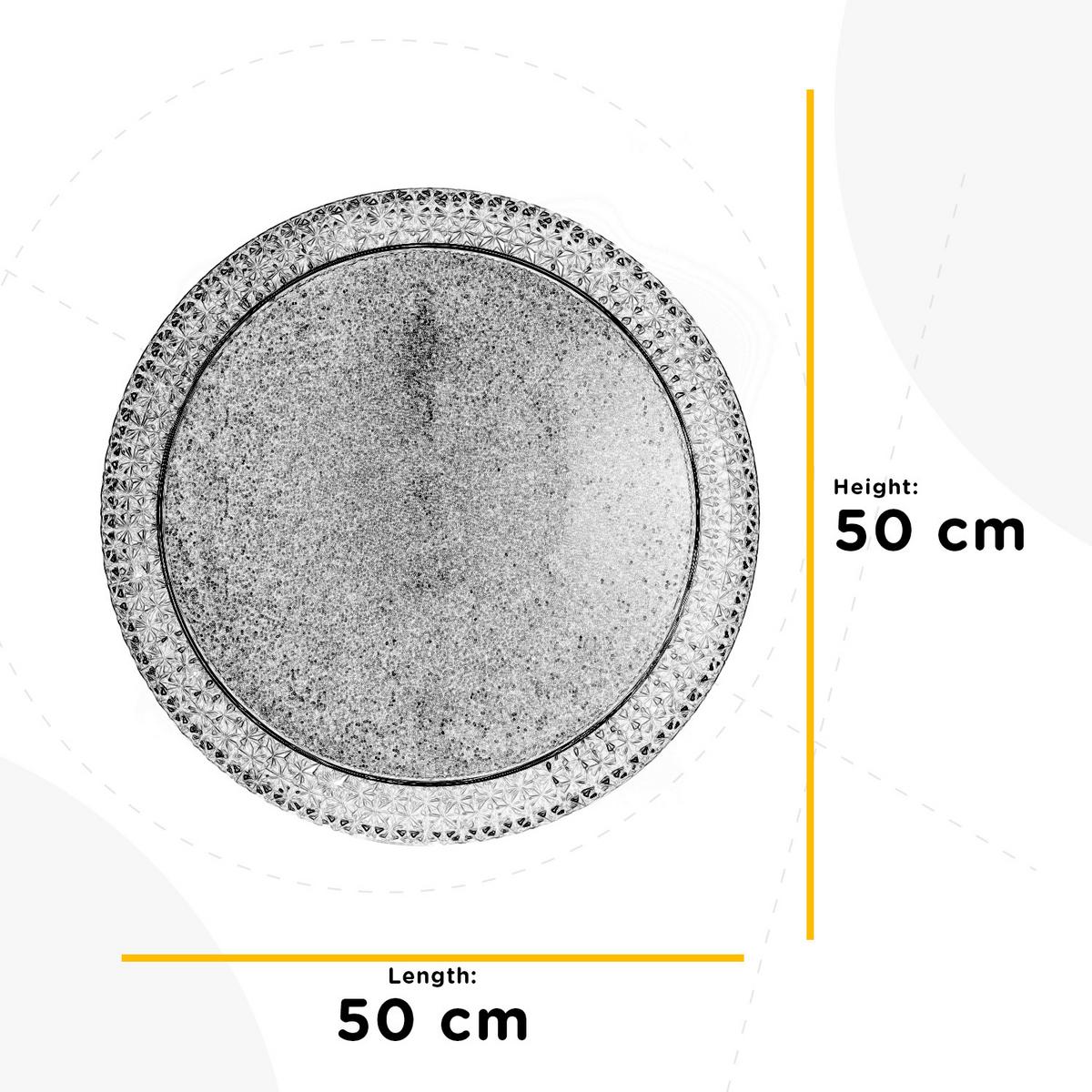 LED-Deckenleuchte Giulia Klar Chromfarben L:50cm - Klar/Chromfarben, Basics, Kunststoff/Metall (50/50/13cm)