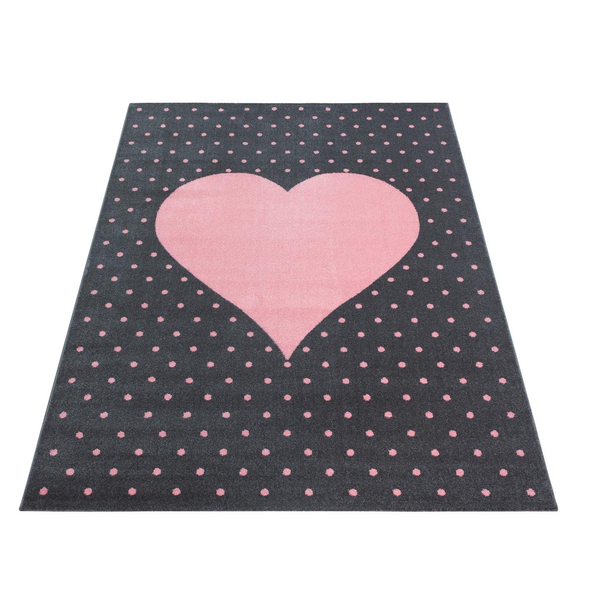 Dětský koberec SRDCE 140x200cm - pink, Trend, textil (140/200cm) - Ben'n'jen