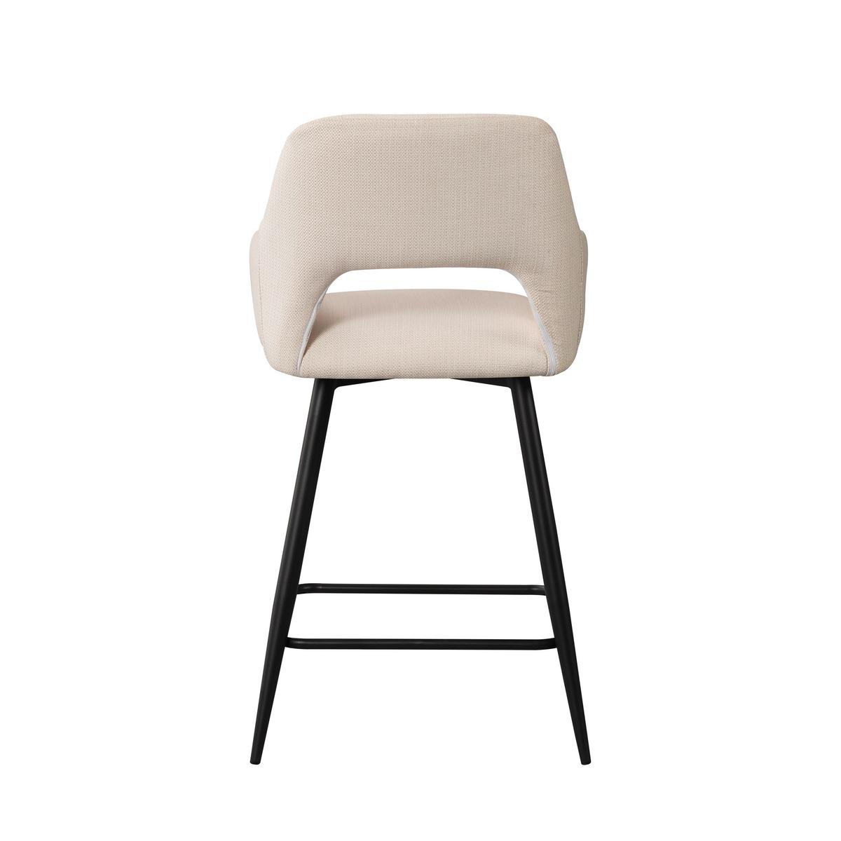 Barhocker-set Amiens Weiß, B: 51,5 Cm - Schwarz/Weiß, MODERN, Textil/Metall (51,5/97/54cm) - MID.YOU