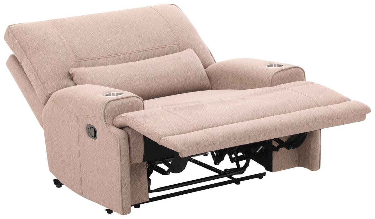 Relaxsessel Texas Mokka B: 122 Cm - Schwarz/Mokka, Basics, Holz/Textil (122/106/102cm) - MID.YOU