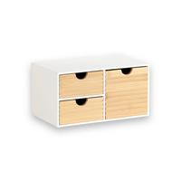 TISCHORGANIZER Bambus, Weiß/Naturfarben - Naturfarben/Weiß, Basics, Naturmaterialien/Holzwerkstoff (27/16/14cm) - Kesper