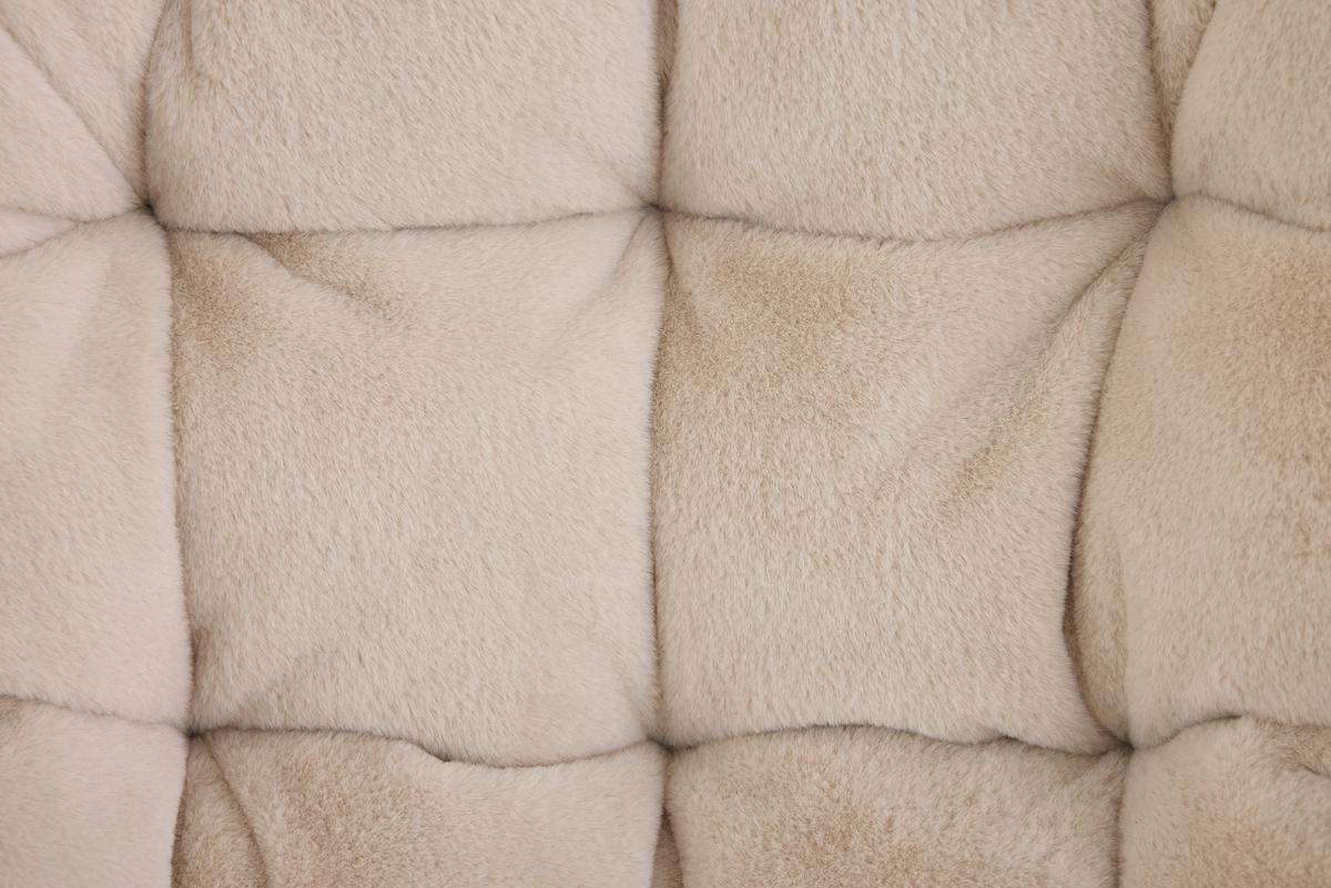 Hojdacie kreslo CLOUD, béžová umelá kožušina - čierna/béžová, Modern, kov/drevo (96/88/103cm) - Mömax