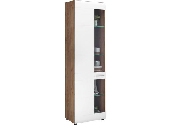 Vitrine Avensis inkl. LED- Beleuchtung B:60cm Weiß Dekor - Eichefarben/Schwarz, MODERN, Glas/Holzwerkstoff (60/205,7/37,1cm) - Luca Bessoni Vitrine Avensis inkl. LED- Beleuchtung B:60cm Weiß Dekor - Eichefarben/Schwarz, MODERN, Glas/Holzwerkstoff (60/205,7/37,1cm) - Luca Bessoni