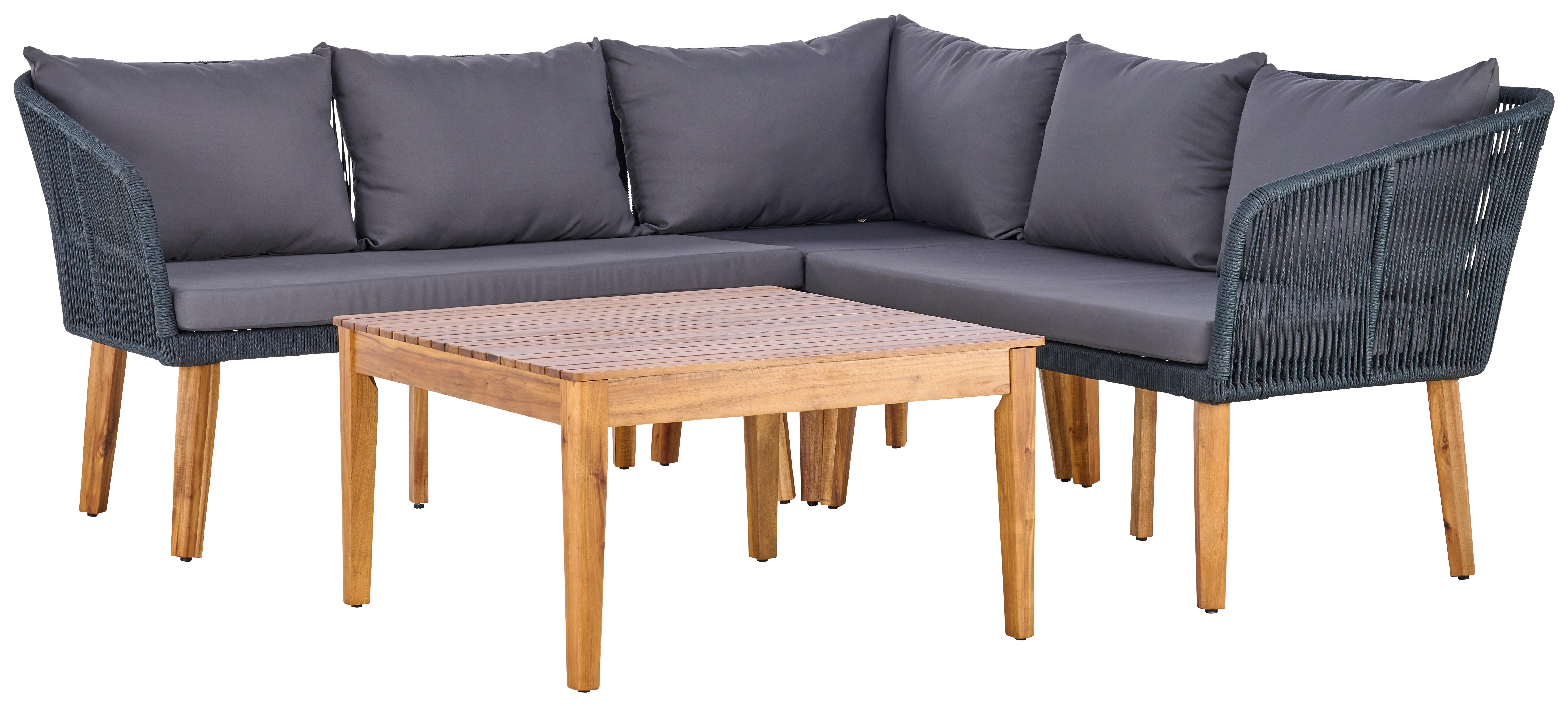 Lounge Garnitúra Trendy - akácia színű/antracit, modern, textil/fa (199/199cm) - Beldano