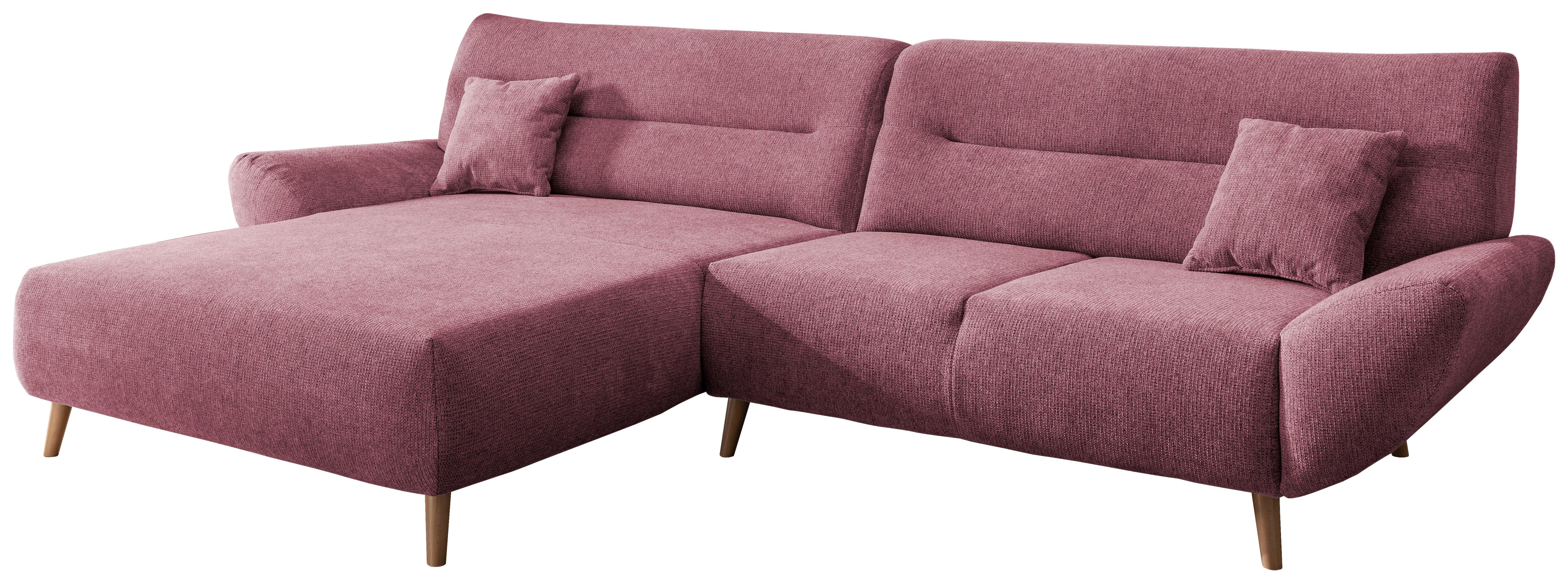 Ecksofa Drago Brombeere S: 166/290 cm - Wildeiche/Brombeere, MODERN, Holz/Textil (166/290cm) - MID.YOU