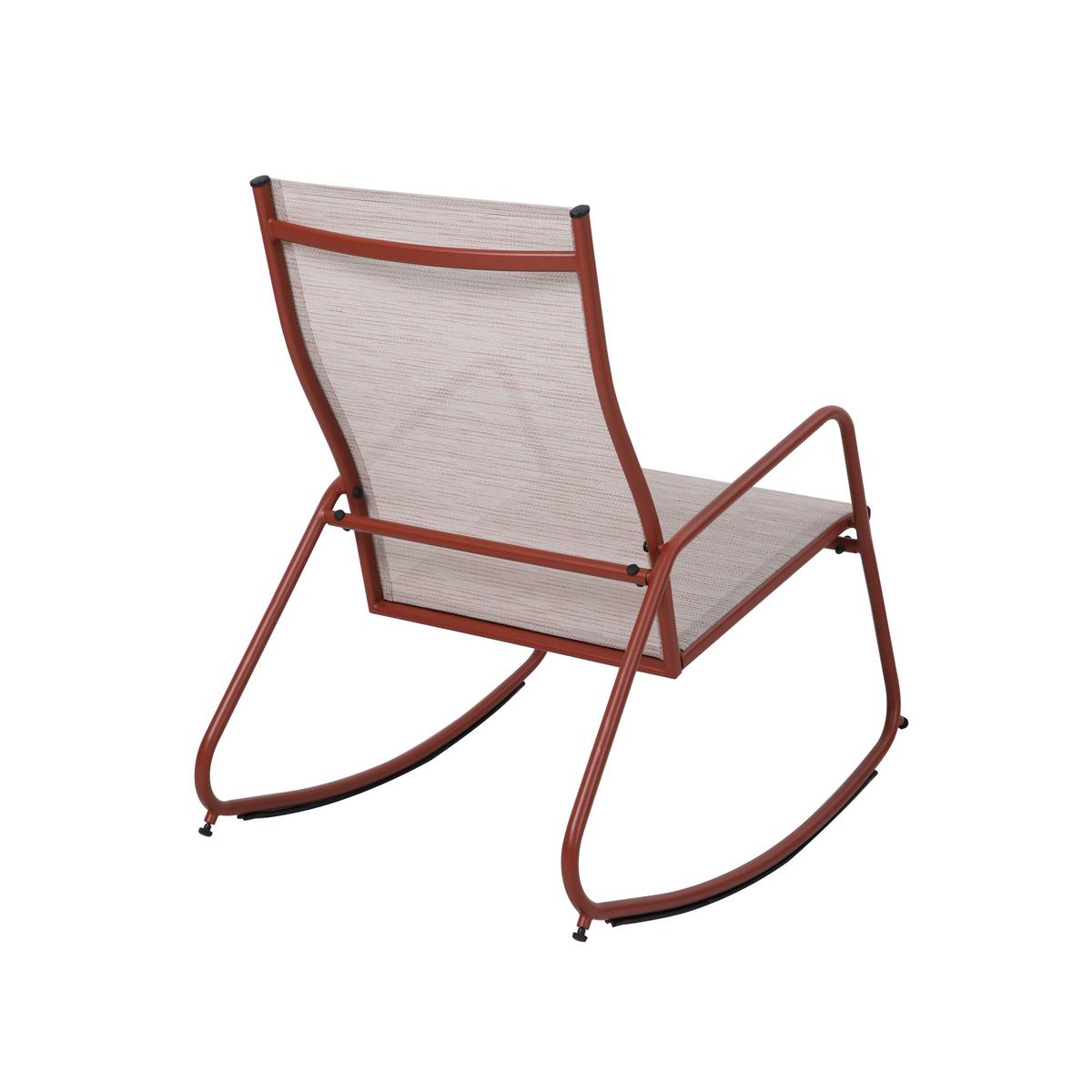 Loungesessel Brody – Schaukelstuhl - Terracotta, MODERN, Textil/Metall (68.5/97/91cm)