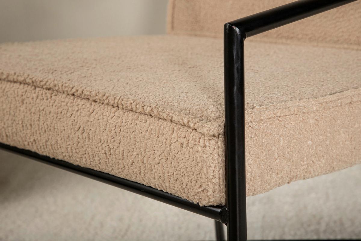 Sessel Rakel - Beige/Schwarz, Design, Textil/Metall (66/78/65cm) - Livetastic