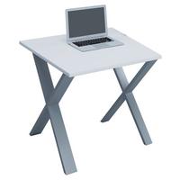 Schreibtisch Lona Silberfarben/weiß B: 80 Cm - Silberfarben/Weiß, MODERN, Holzwerkstoff/Metall (80/80/76cm) - MID.YOU