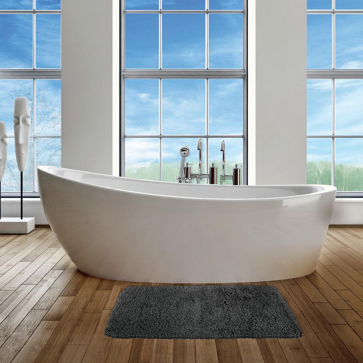 Badteppich Grau 50/70 cm - Grau, KONVENTIONELL (50/70cm) - Spirella