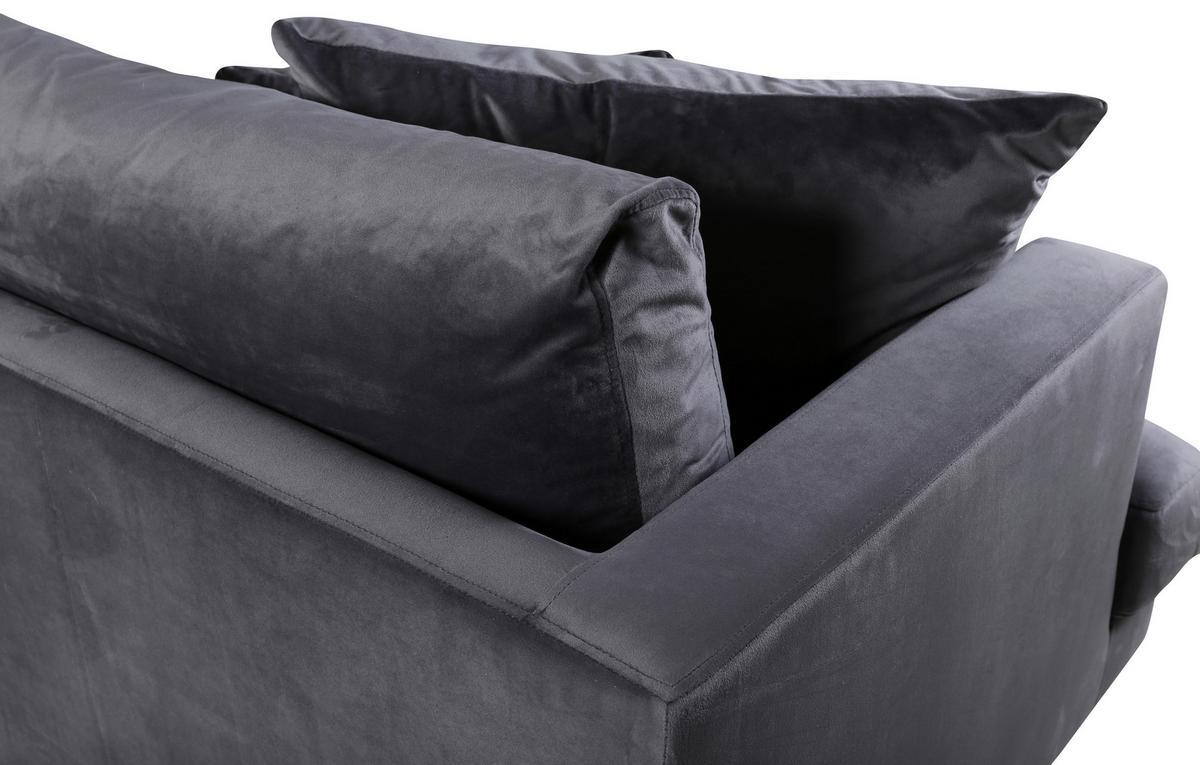 3-Sitzer-Sofa Sofia - Dunkelgrau/Schwarz, Design, Kunststoff/Textil (260/86/88cm) - Livetastic