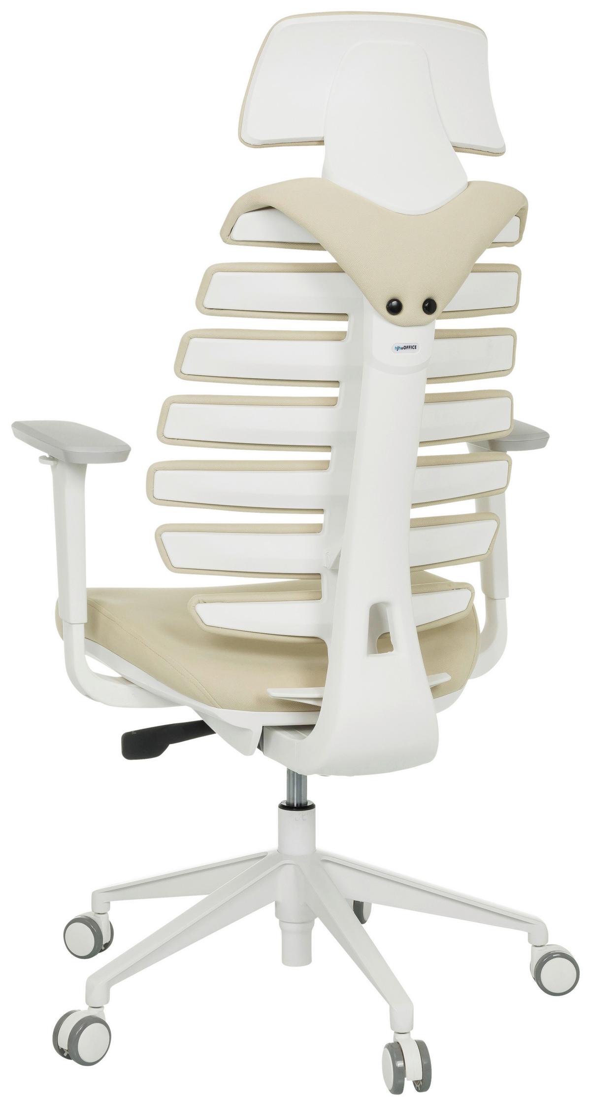 Drehstuhl Ergo Line W Beige B: 67 Cm - Beige/Weiß, MODERN, Kunststoff/Textil (67/116 - 133/65cm) - MID.YOU