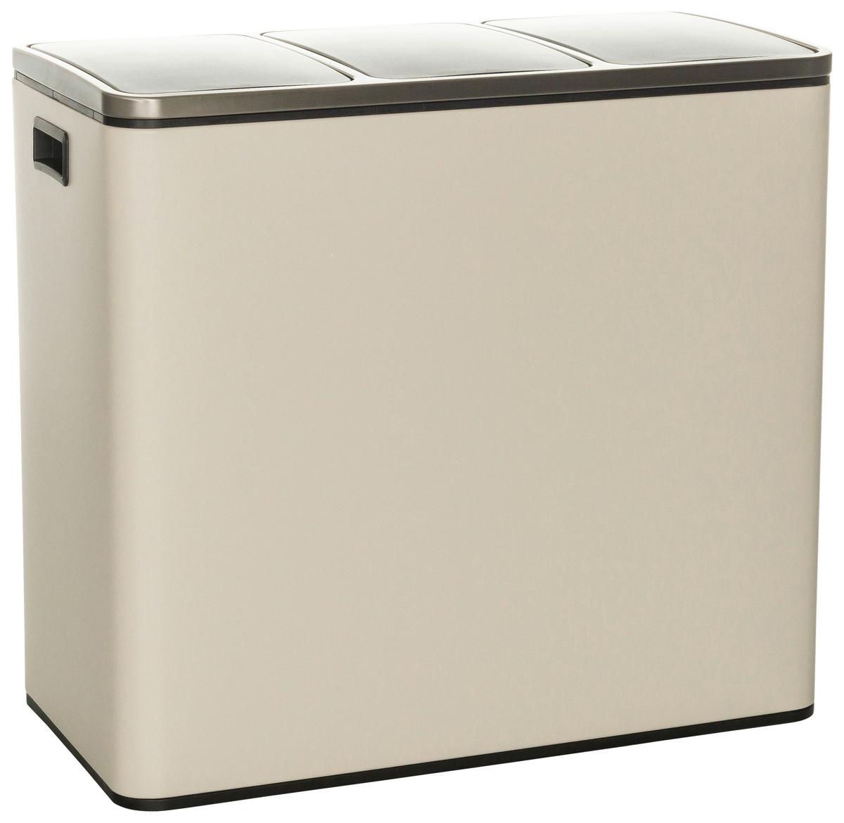 Abfallsammler Clean Ix - Beige/Schwarz, Basics, Kunststoff/Metall (61/56/31,5cm) - MID.YOU