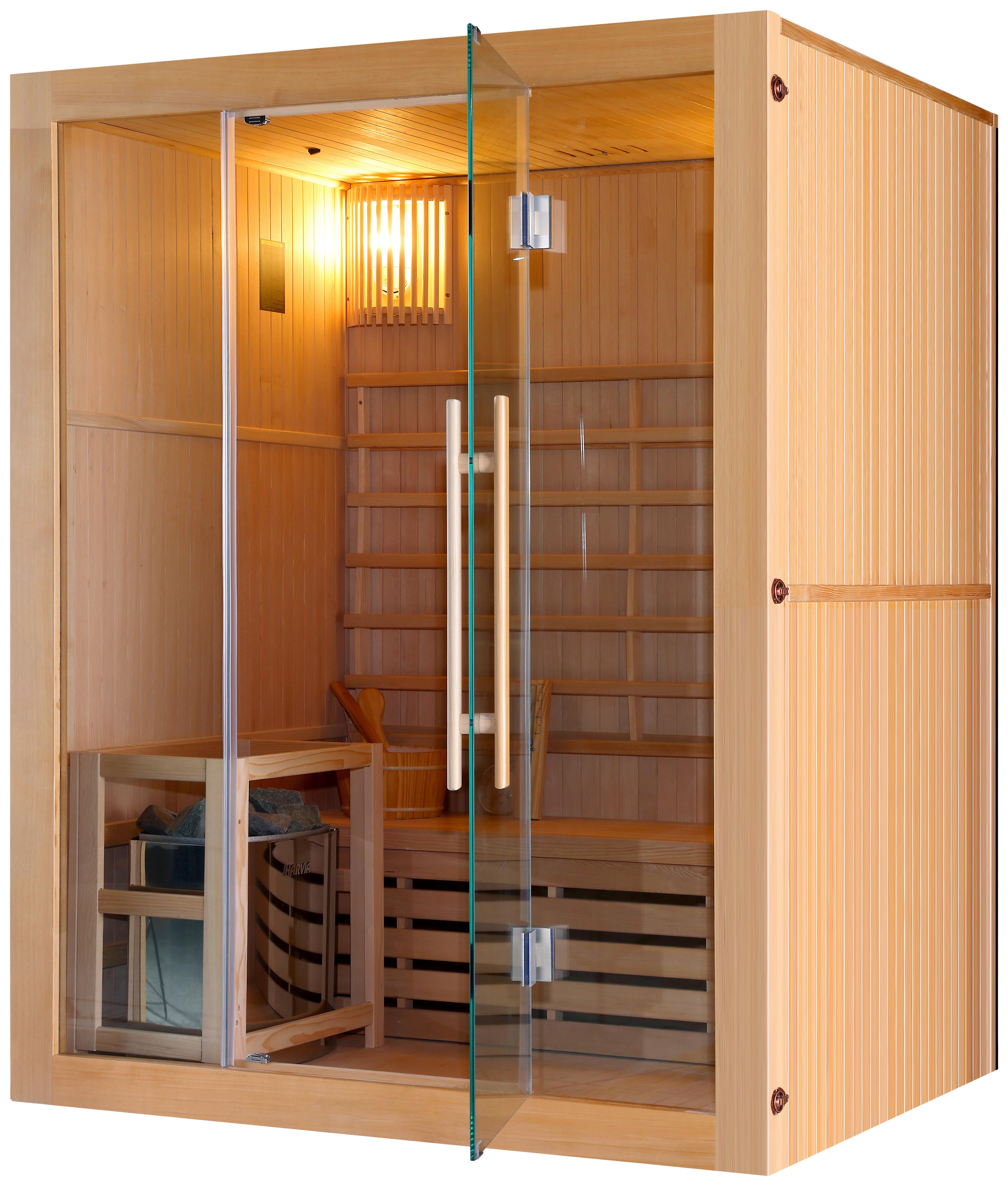 Finnische Sauna Riga Int. Steuerung, 4,5-Kw-Ofen - Basics, Holz (150/190/120cm)
